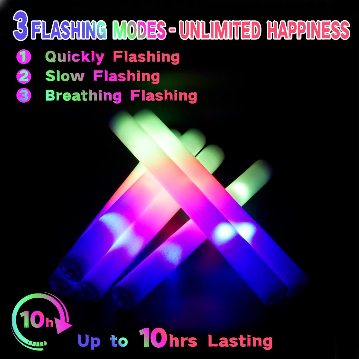 Stymiya glow sticks with replaceable batteries for long-lasting brightness