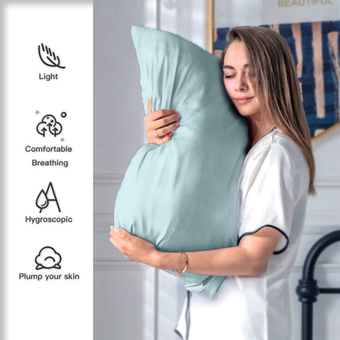 Suatien cooling silk pillowcase keeps you comfortable in warm nights without absorbing moisture.