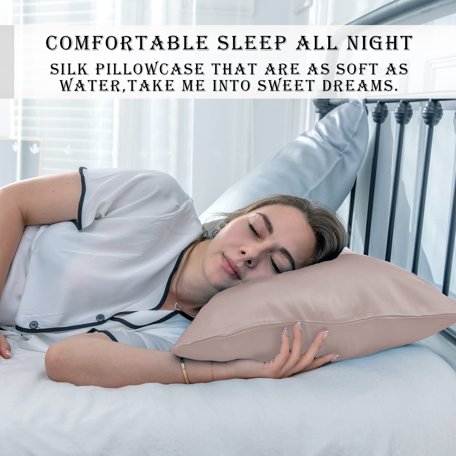 Suatien king-size silk pillowcase, one piece, ideal for gifting.