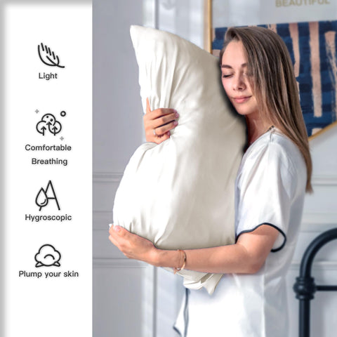 Suatien king size silk pillowcase smooth cool sleep experience