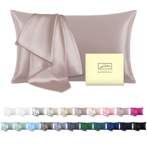 Suatien mulberry silk pillowcase for hair and skin reduces friction for smoother mornings.