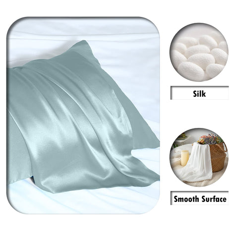 Hidden zipper on Suatien silk pillowcase secures closure.