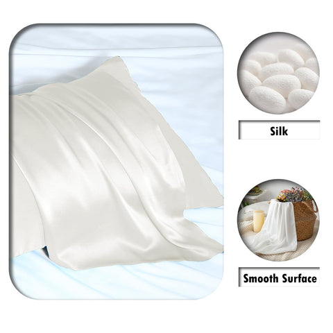 Suatien silk pillow case showing smooth surface to reduce friction on hair and skin.