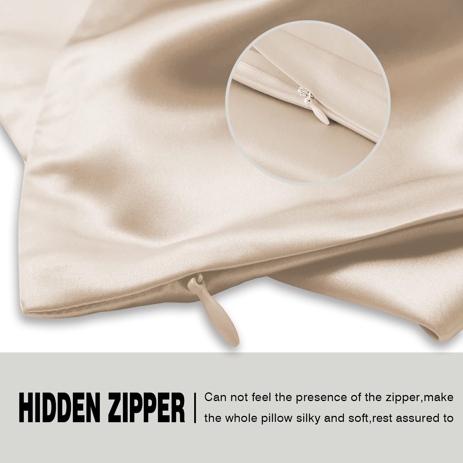 Suatien Silk Pillowcase 2-pack cool, breathable silk for comfortable all-night temperature.