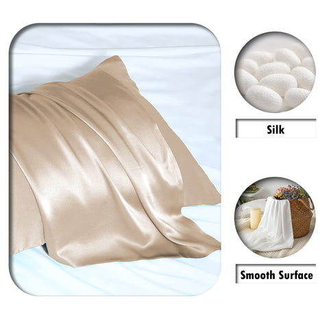Suatien Silk Pillowcase 2-pack hidden zipper showcases secure closure for tidy hair.