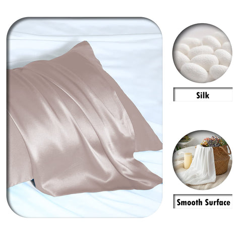 Suatien silk pillowcase smooth surface reduces friction for hair.