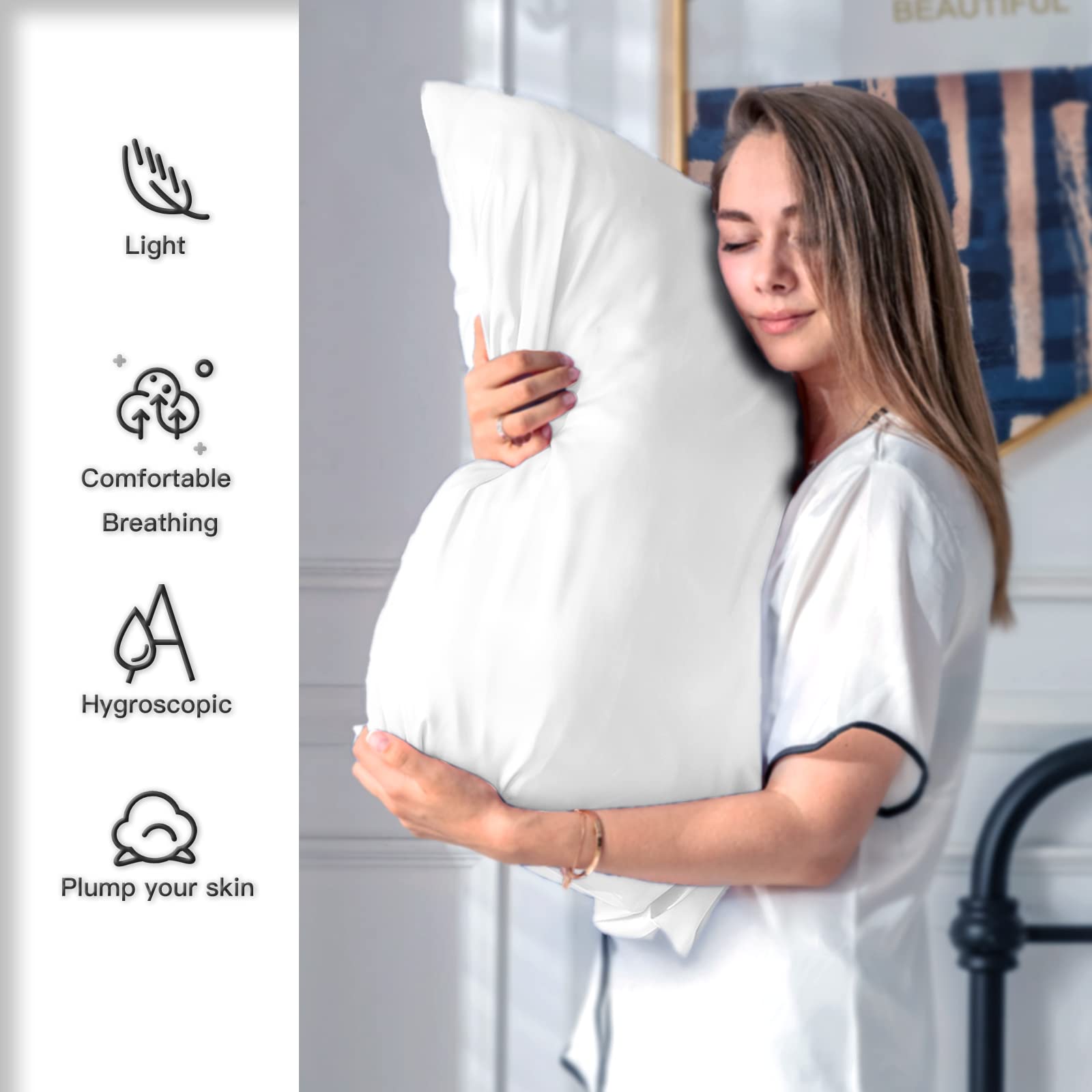 Suatien silk pillowcase offers cool breathable fabric for all-night comfort.