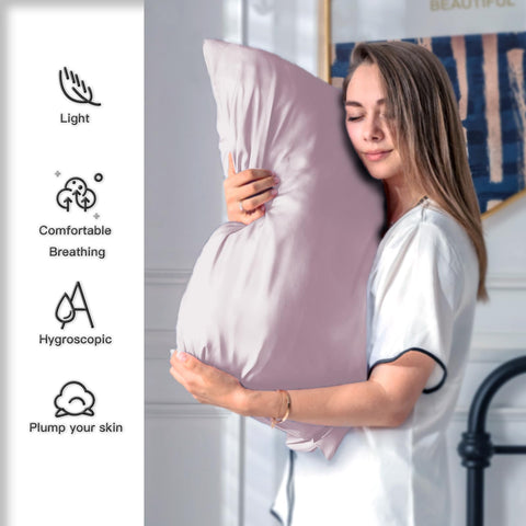 Suatien silk pillowcase cool breathable fabric for all season comfort