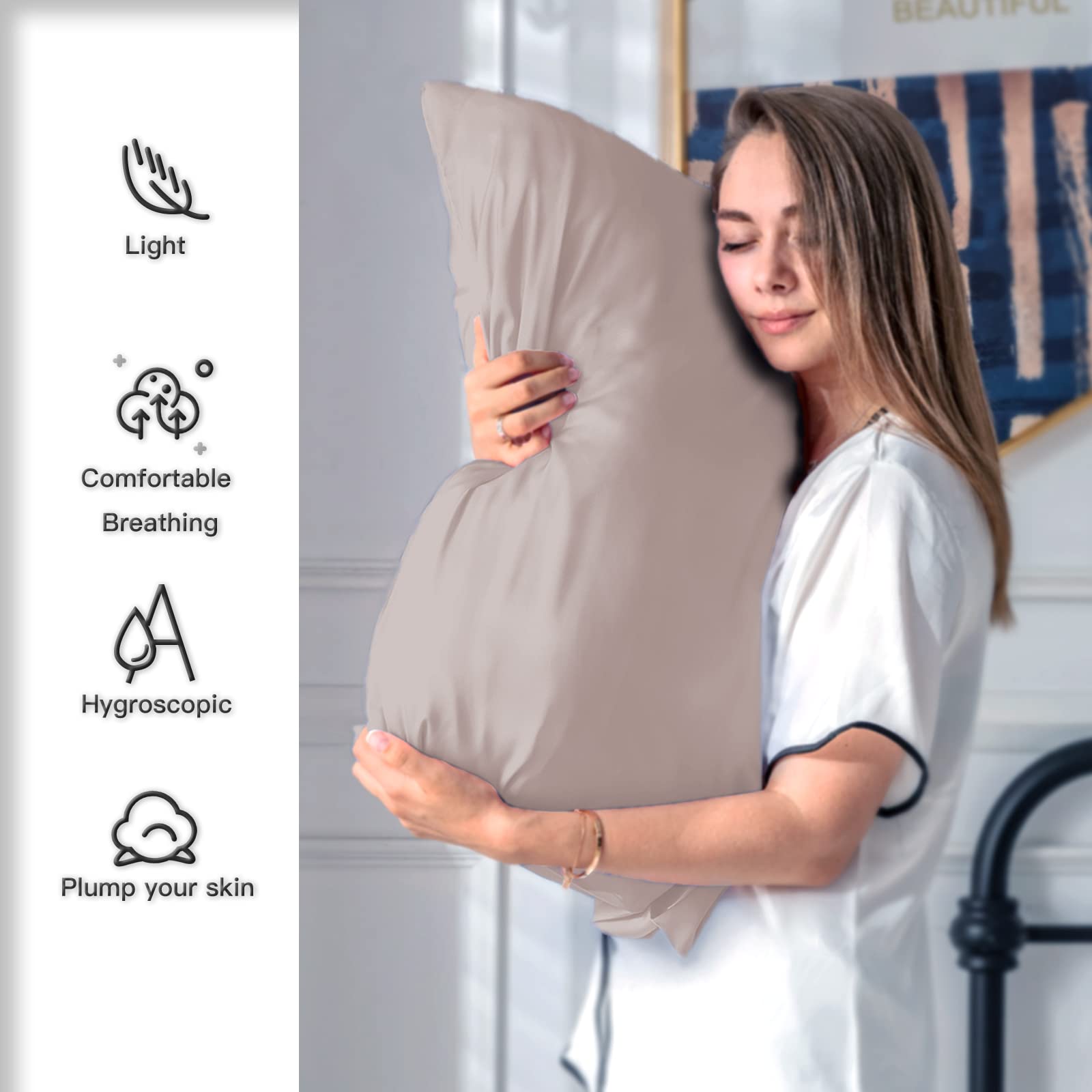 Suatien silk pillowcase cool and breathable for year-round comfort.