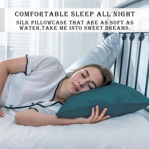 Suatien gift-ready packaging for silk pillowcases in teal