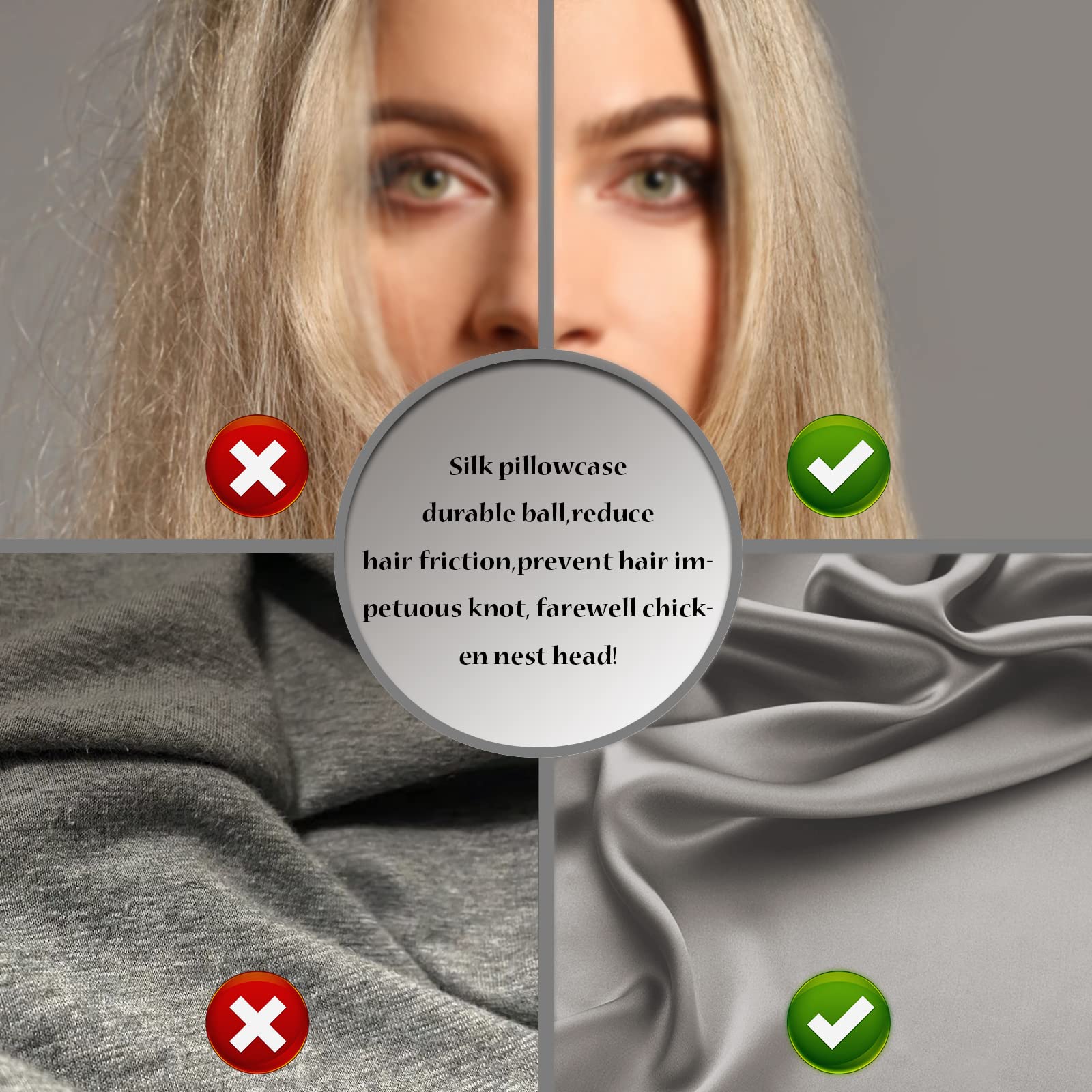 Suatien silk pillowcase hair and skin friendly surface enhances routine.
