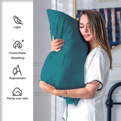 Suatien silk pillowcase hidden zipper detail for secure seamless sleep