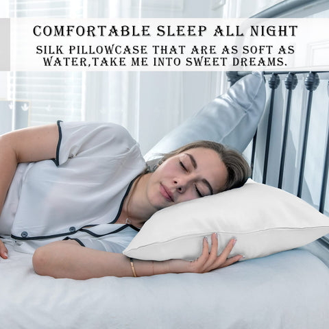 Suatien silk pillowcase features minimalist design to match any bedding.