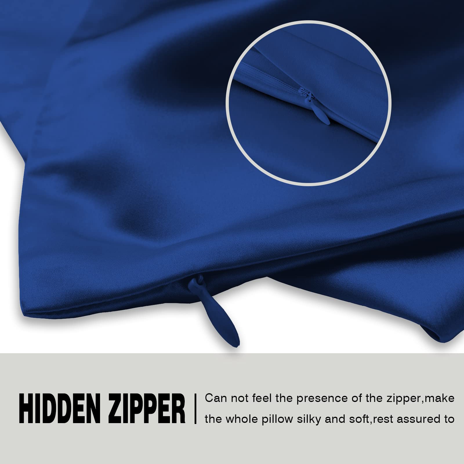 Suatien silk pillowcase royal blue feels cool and breathable for year-round comfort.
