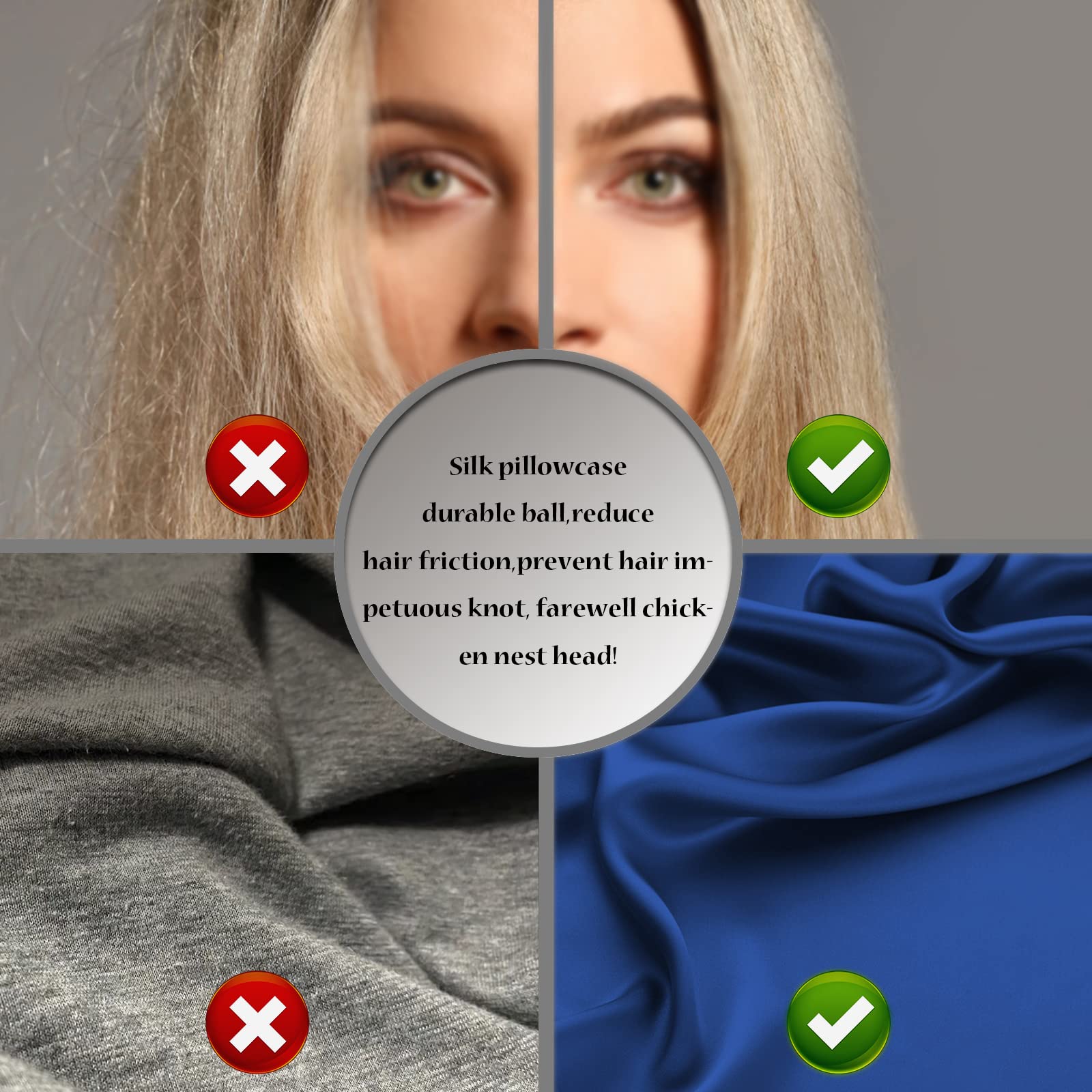 Suatien silk pillowcase royal blue is machine-washable for easy care.