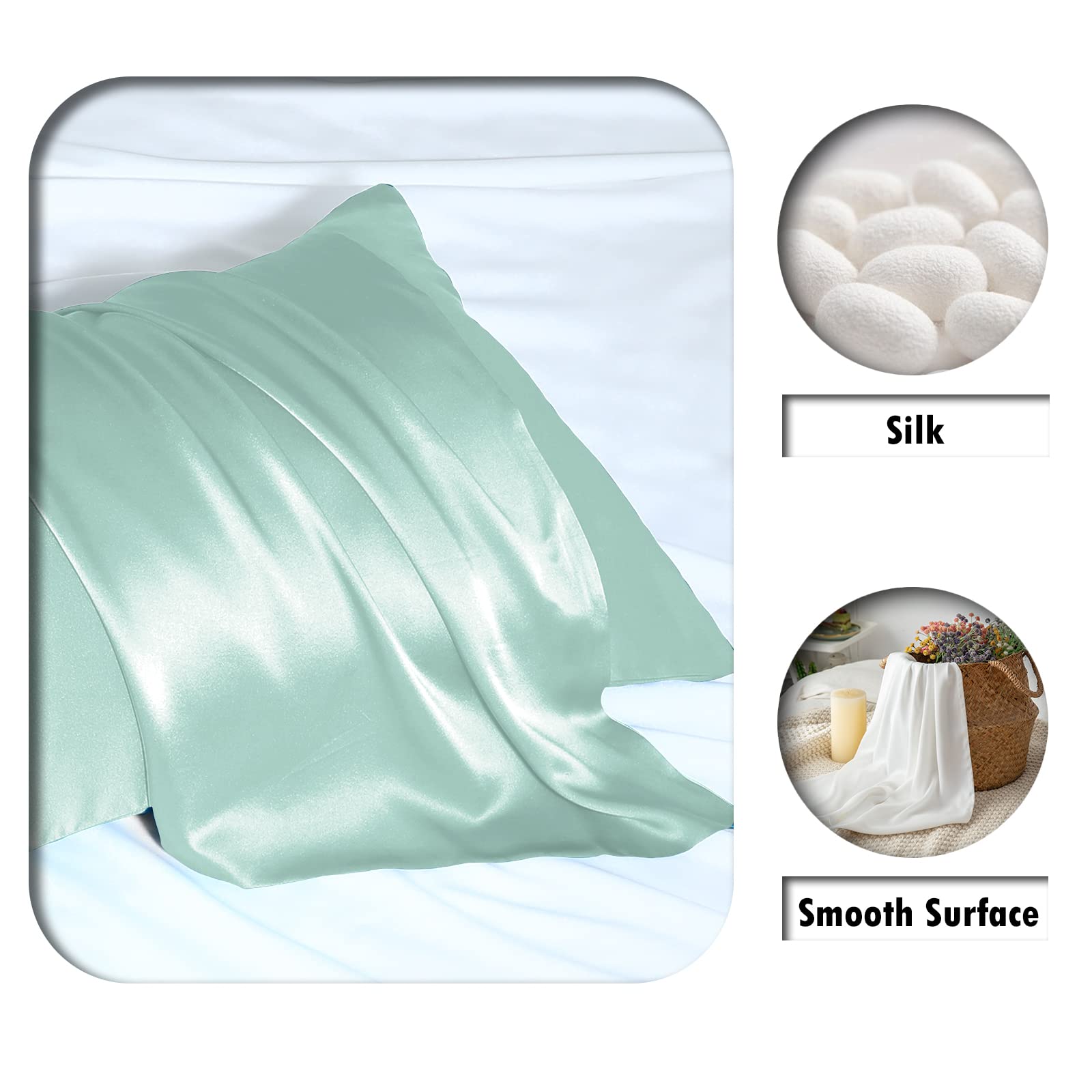 Suatien silk pillowcase zipper closeup highlights hidden closure and durability