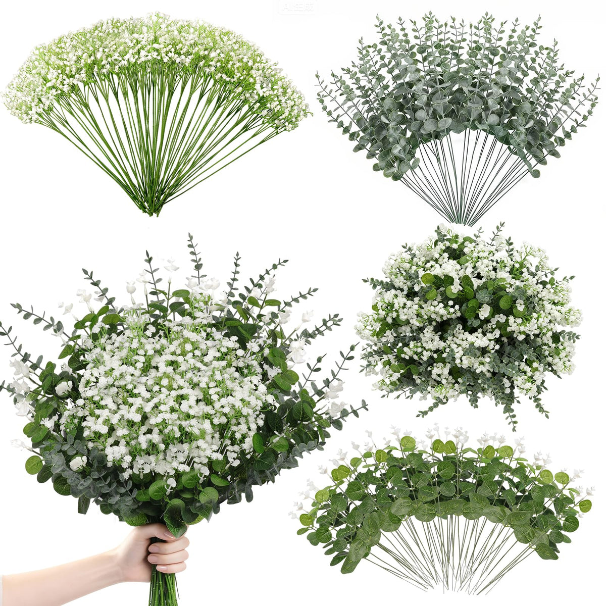 Suaycy real-touch Baby's Breath close-up for rustic wedding decor