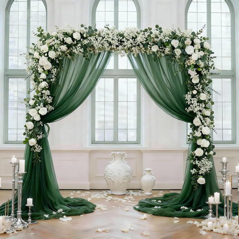 Suaycy rustic arch decor using mixed faux greenery