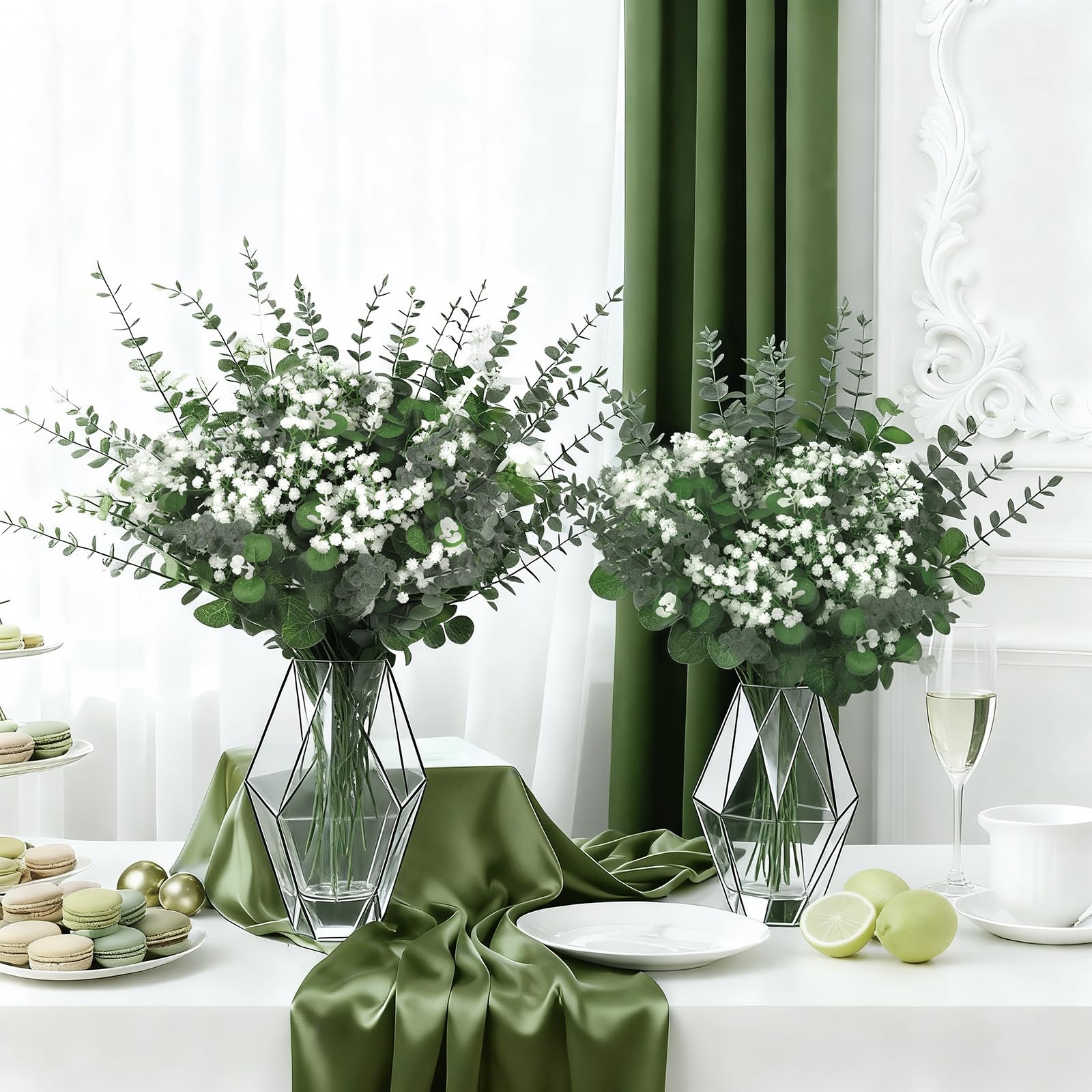 Suaycy wedding centerpiece featuring mixed greenery for tables