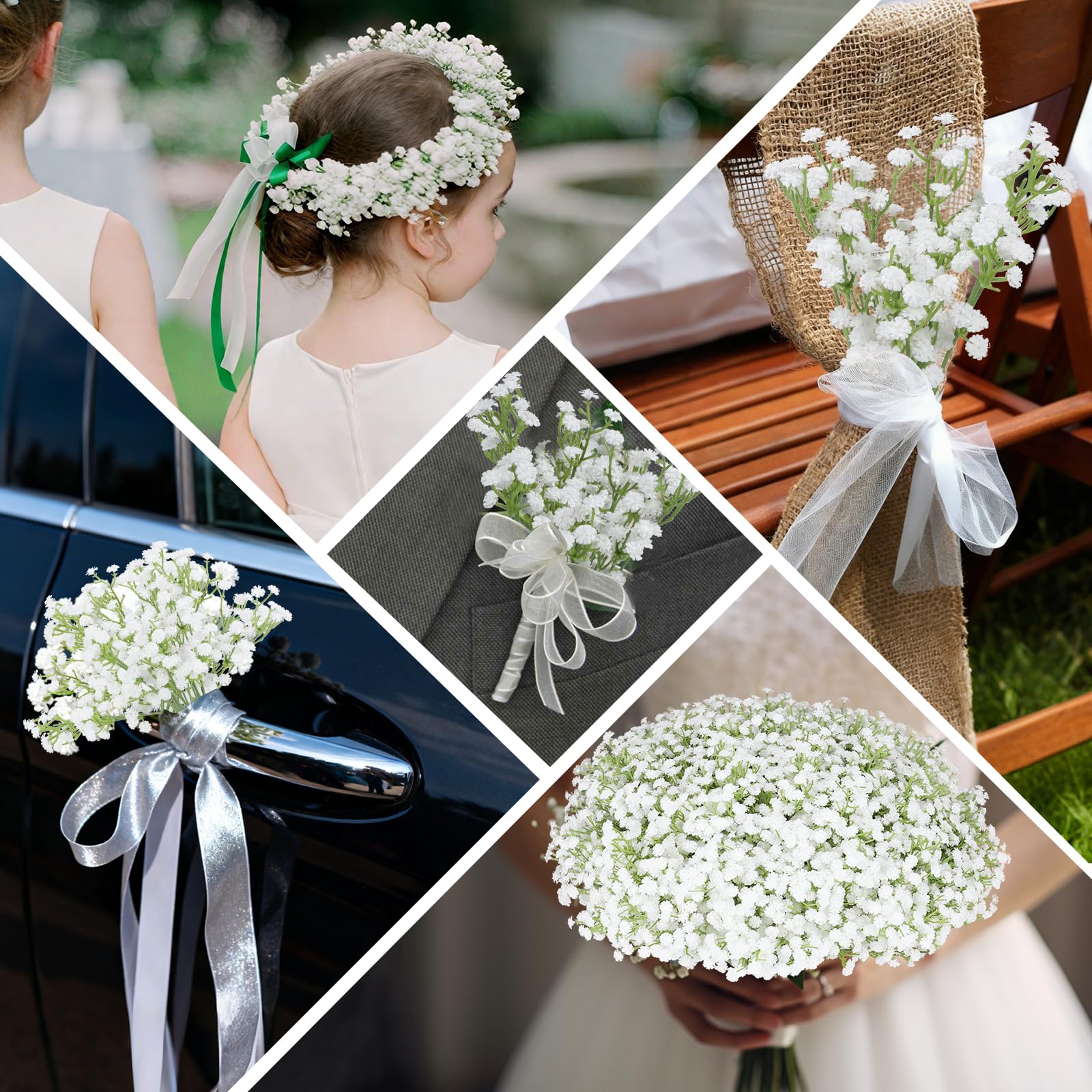 Suaycy Baby Breath Christmas decor in white