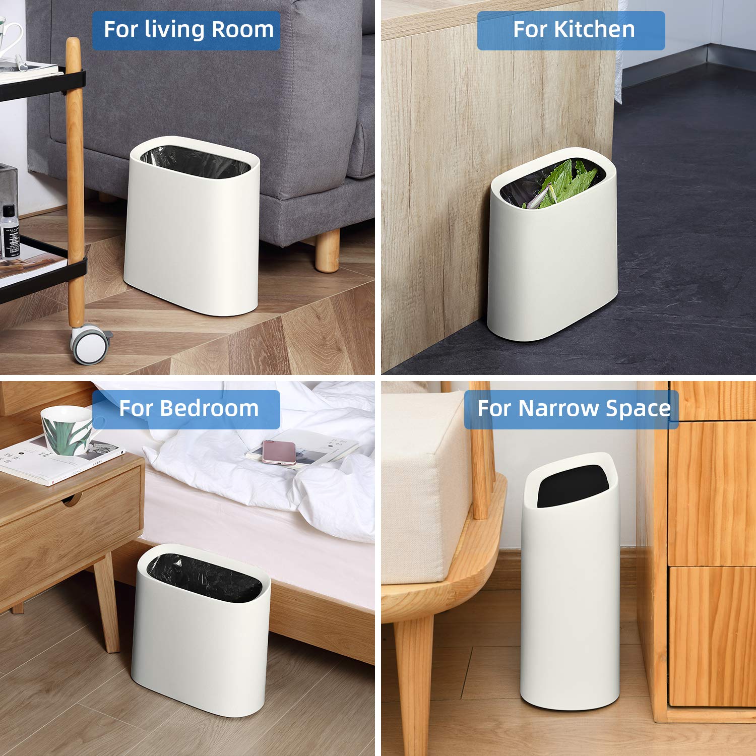 SUBEKYU trash can tucked under sink for convenient kitchen waste.