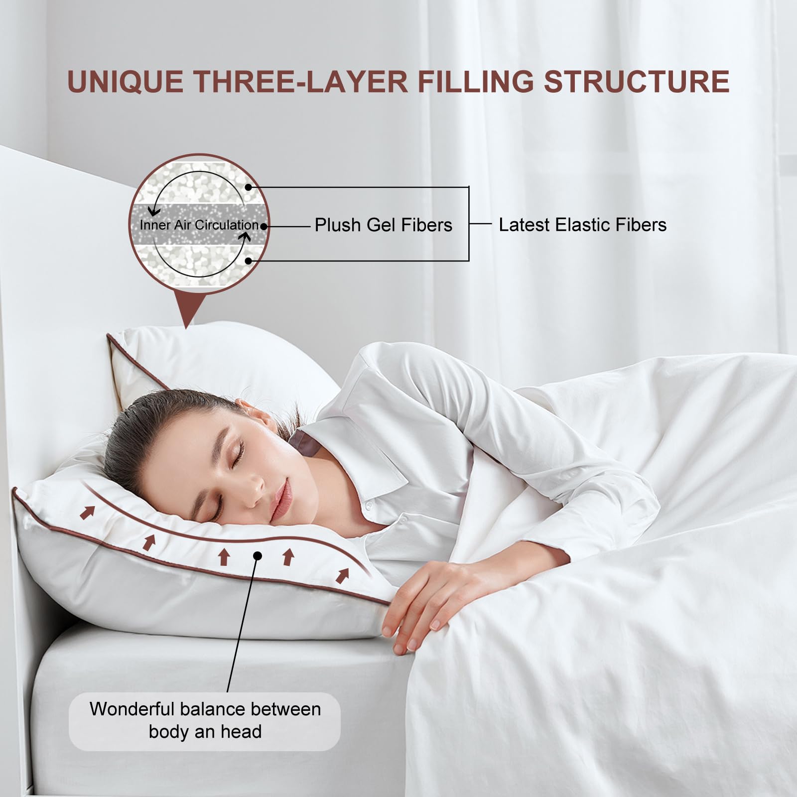 Subrcamos hypoallergenic 3D microfiber fill shown for allergy-friendly sleep