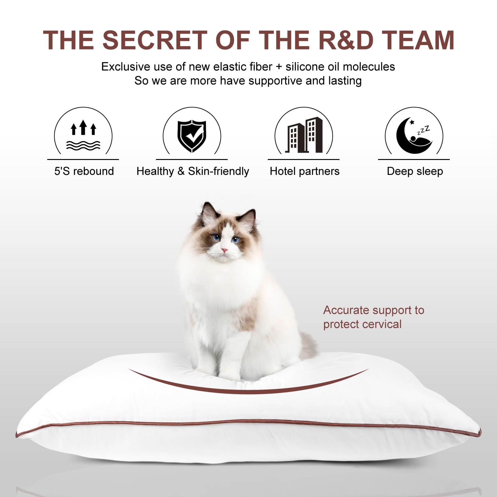 Subrcamos pillow supports back sleepers for even head support