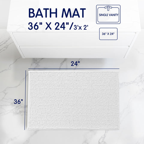 SUBRTEX bath rug absorbent fiber keeps floors drier after showers.