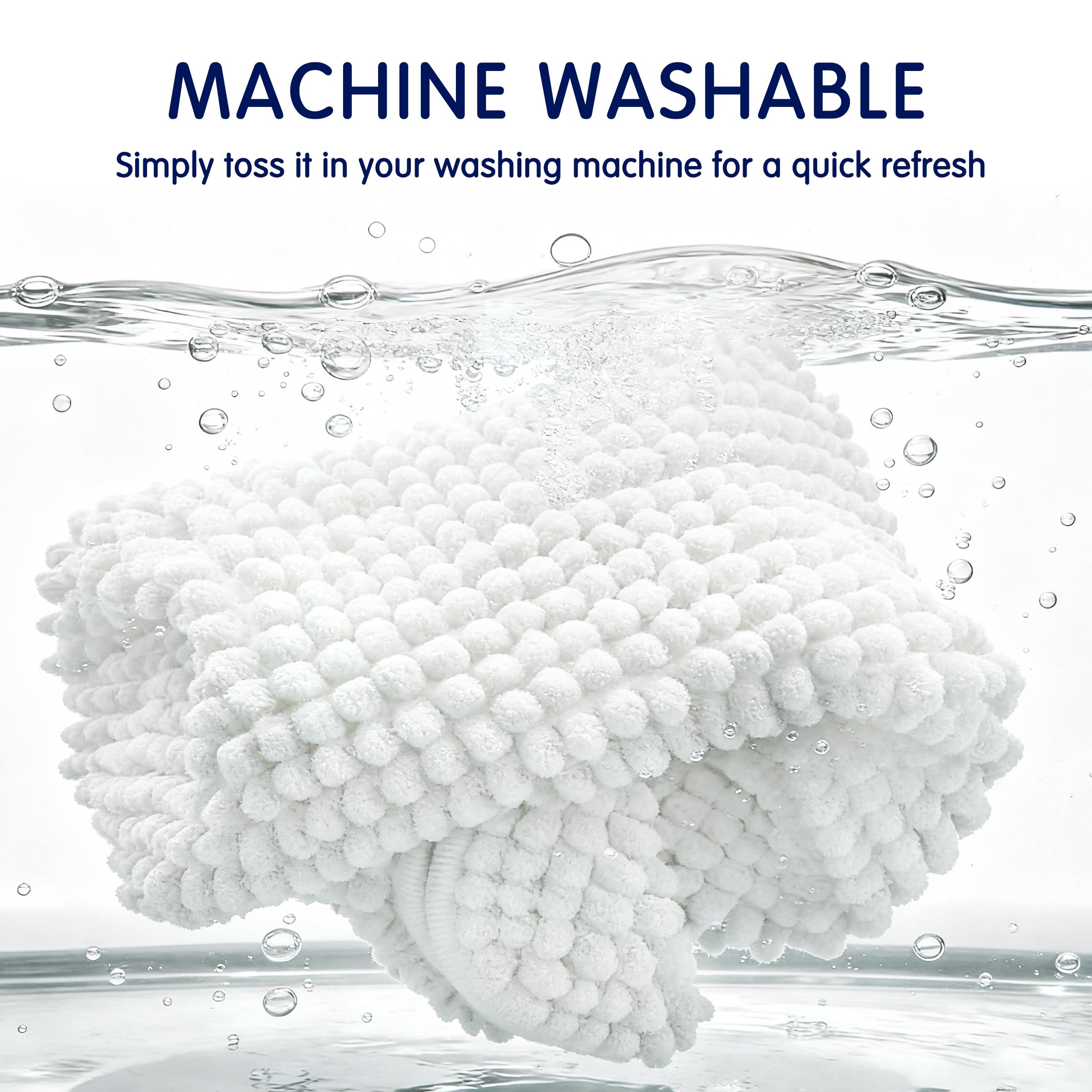 SUBRTEX bath rug machine-washable for easy care and freshness.