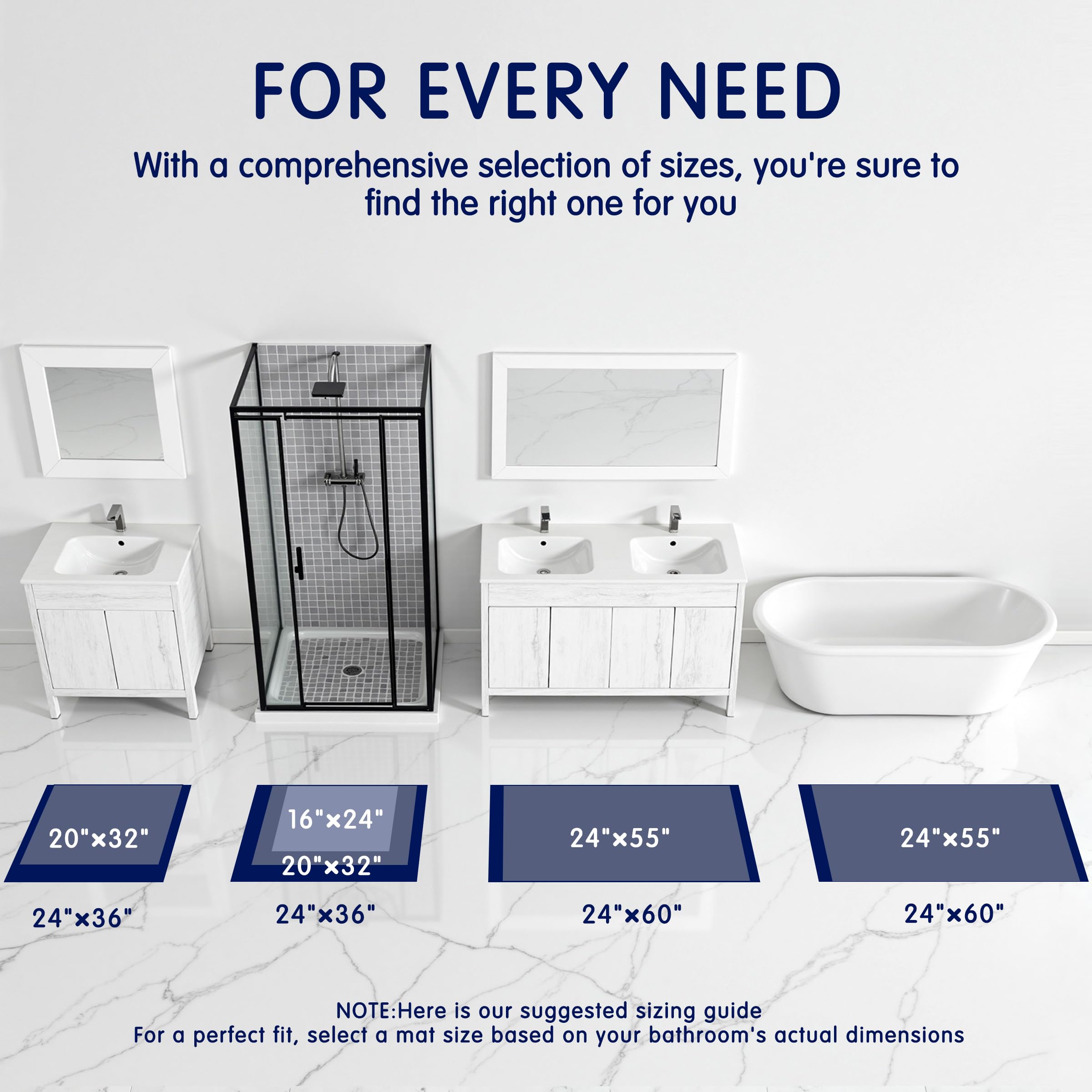 SUBRTEX bath rug quick-dry design reduces dampness on bathroom floors.