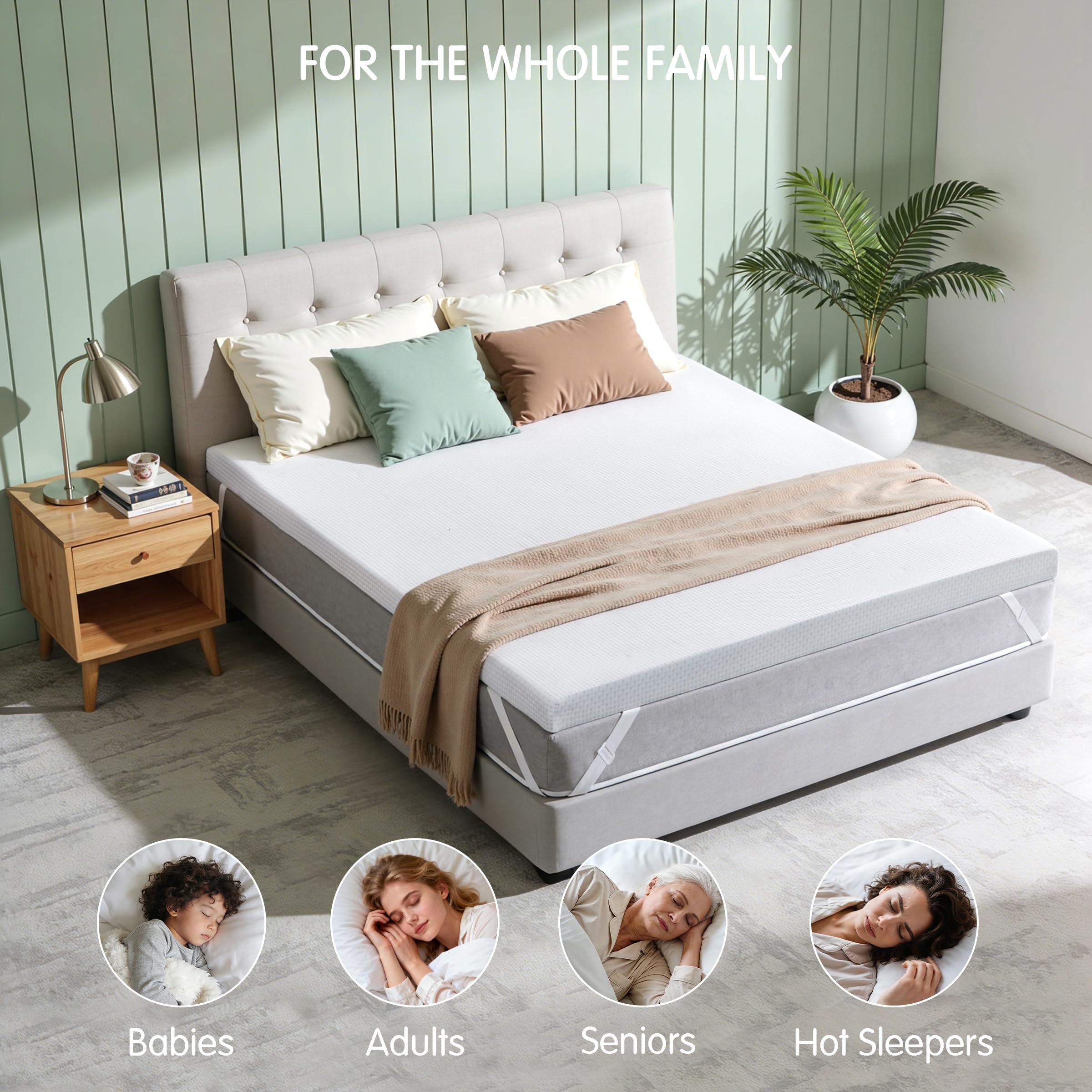 Subrtex mattress topper encasement protects against dust and wear.