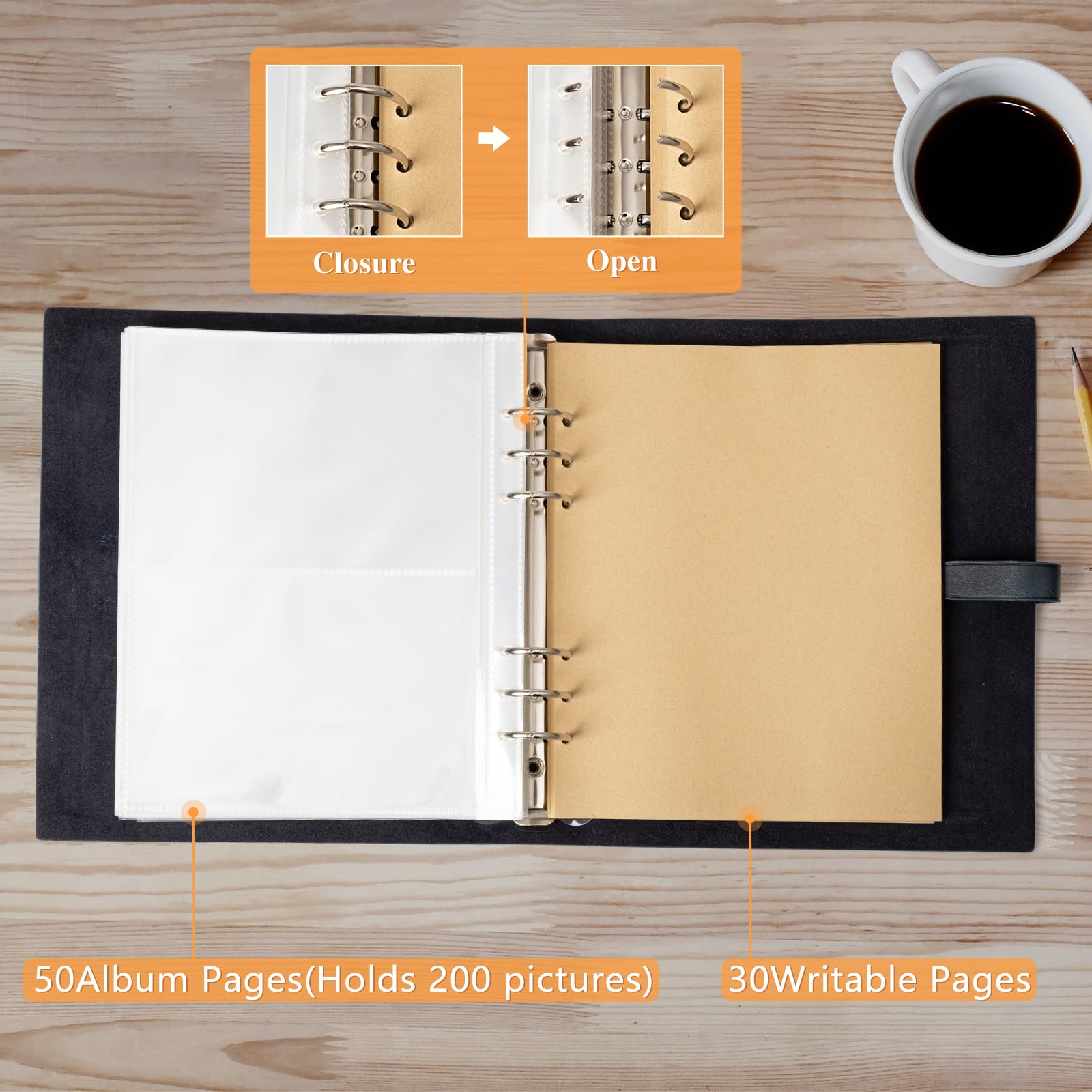 Sucarlon Photo Album measures 10x8 inches for travel or home