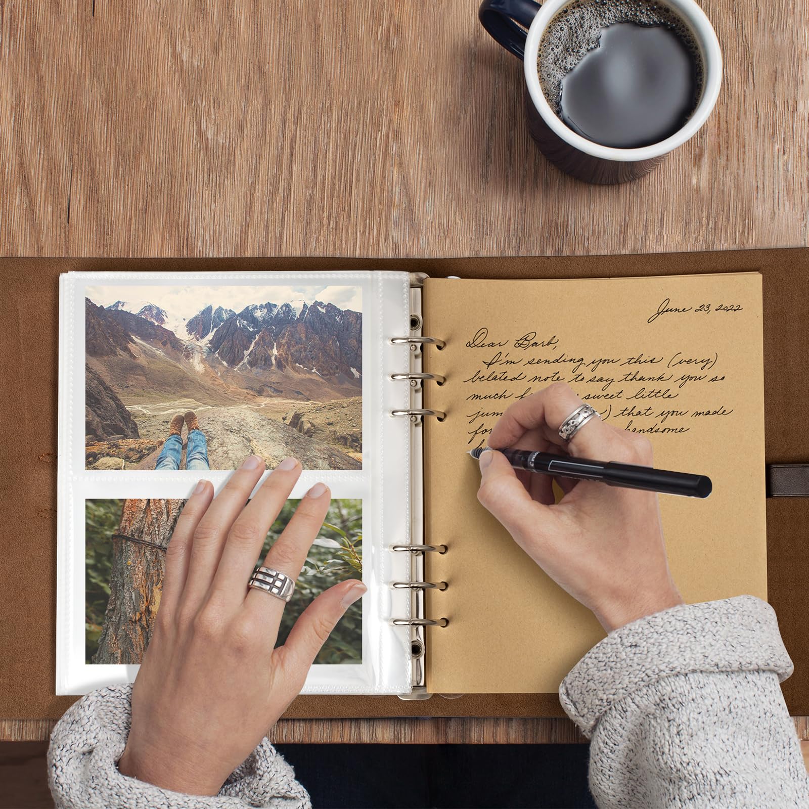 sucarlon photo album genuine leather cover close up