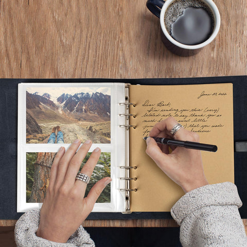 Sucarlon Photo Album pages with writing space for notes