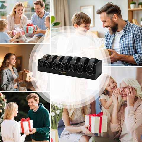Gift-ready bamboo organizer in black offers a versatile storage solution