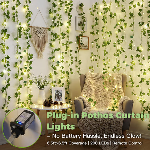 suddus 200 LED vine leaves closeup highlights lifelike foliage for natural decorating