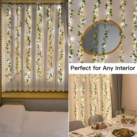 suddus 6.56ft x 6.56ft vine wall decor glows softly