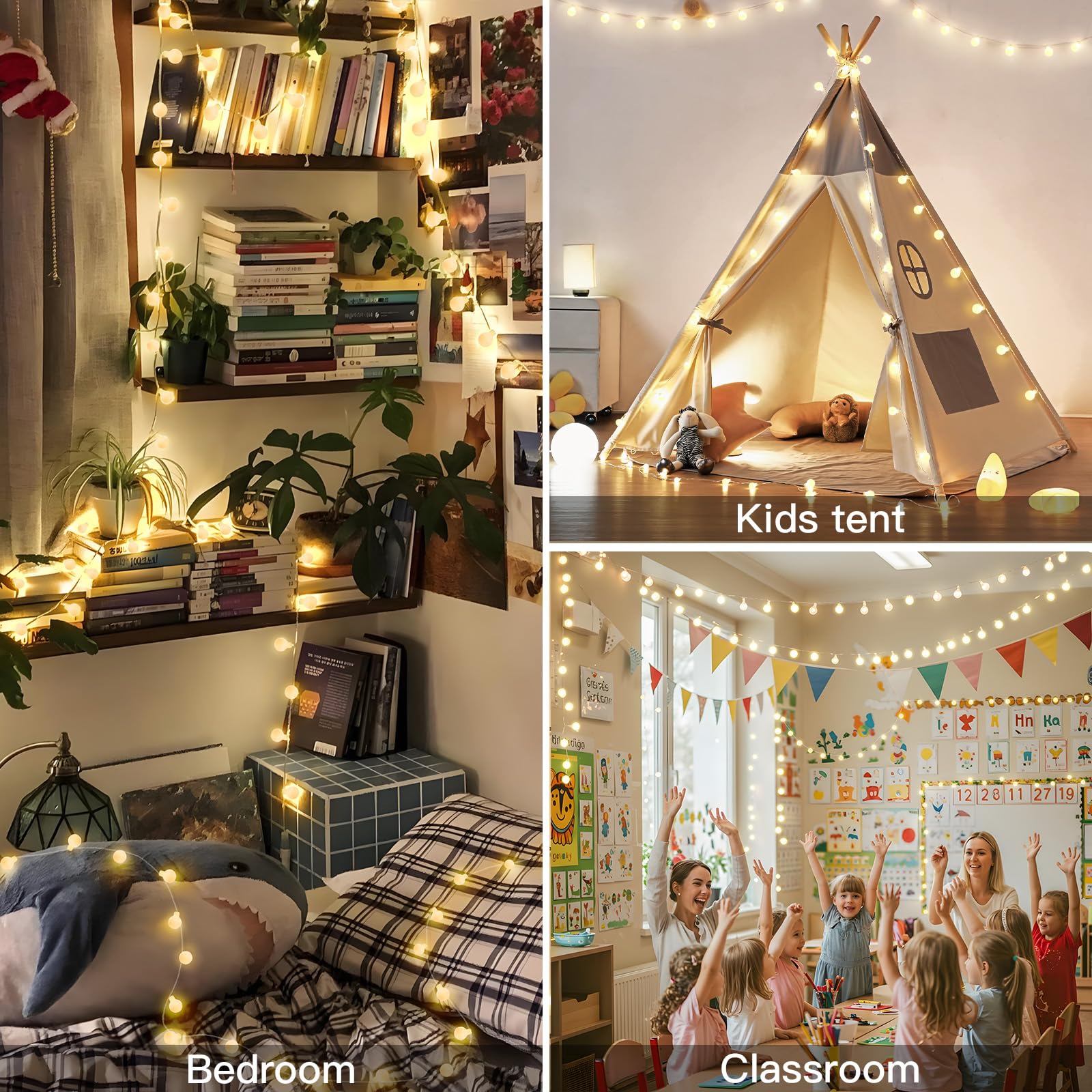 Suddus connectable string lights with remote for simple mood setting.