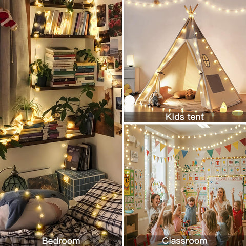 Suddus connectable string lights with remote for simple mood setting.
