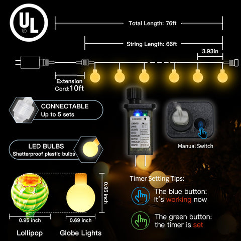 Suddus IP44 waterproof plug-in lights for indoor or sheltered outdoor use.