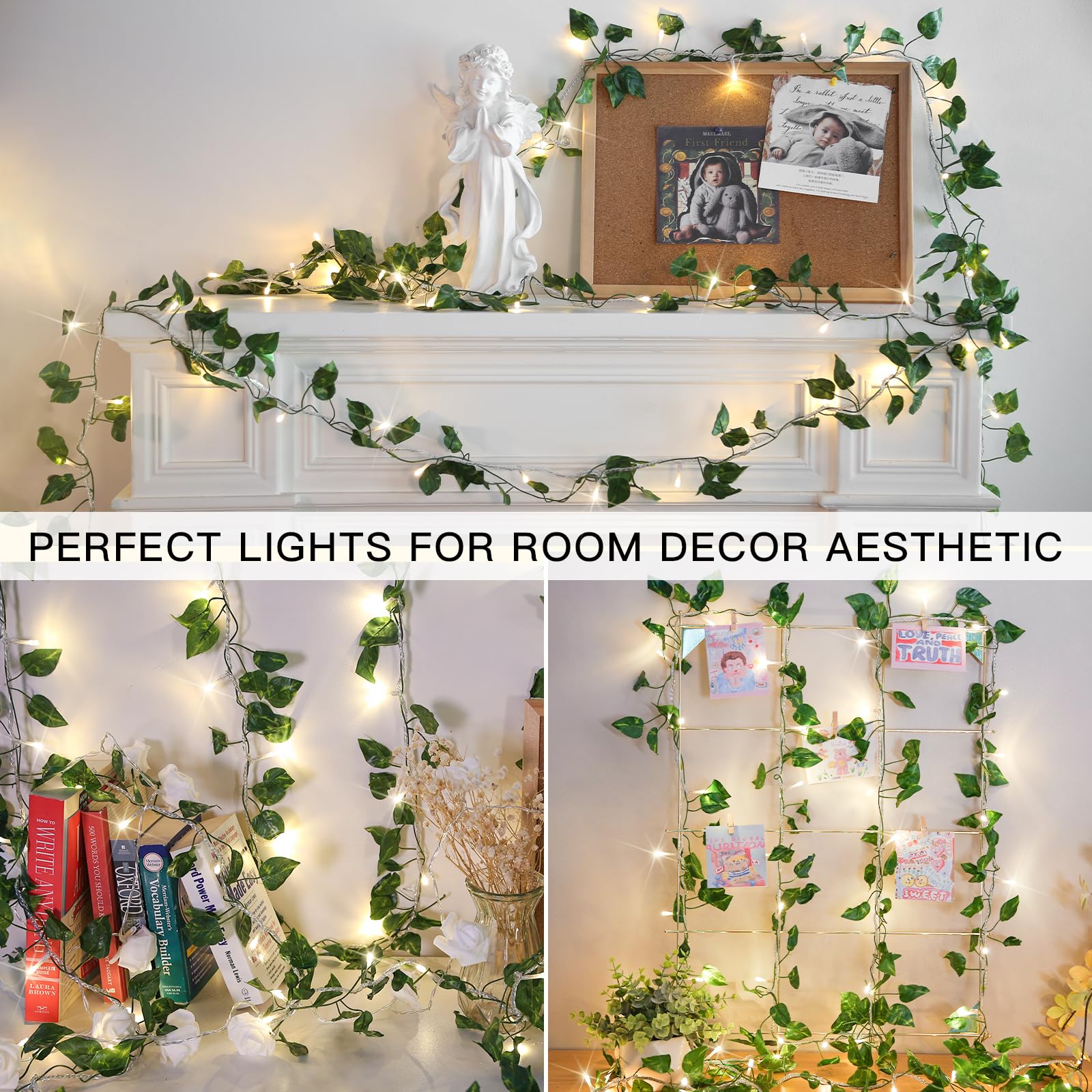 Suddus leaf shapes with Golden Pothos and ivy for natural vibes.