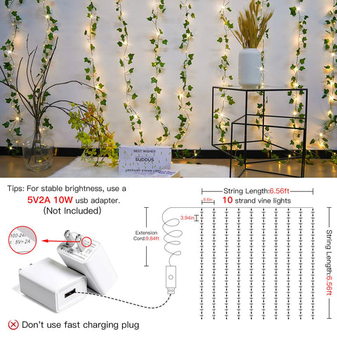 Suddus vine curtain length 6.56 ft with flexible placement