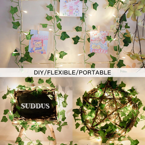 suddus warm white 33ft led vine lights for versatile decor