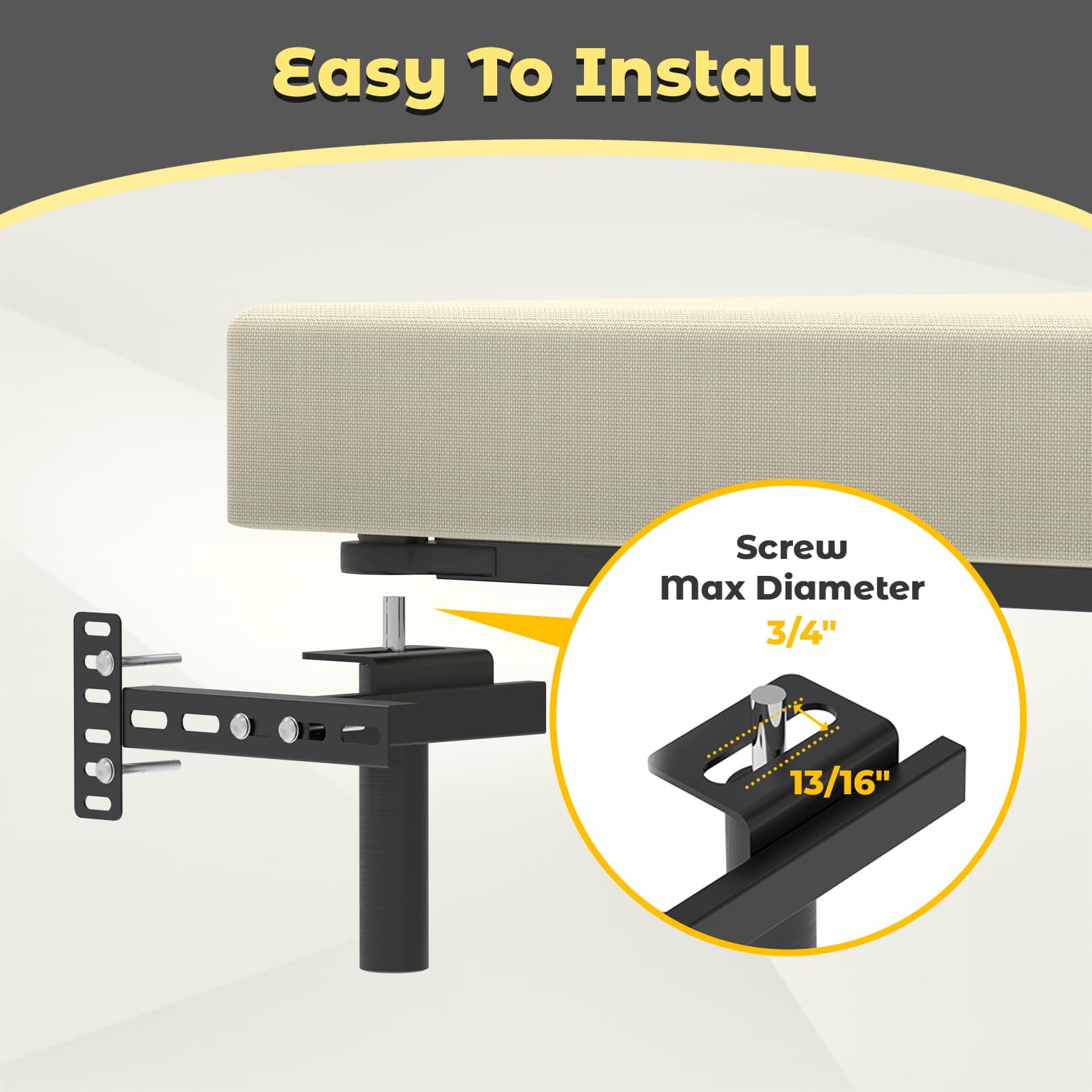 Suemoss headboard brackets king-attachment supports stable installation across sizes.
