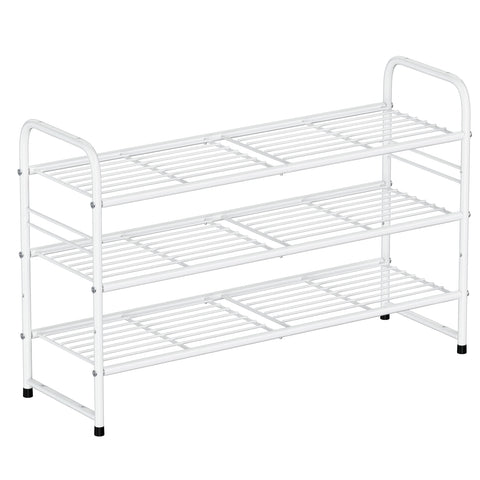 SUFAUY 3 tier shoe rack front view with roomy shelves for sneakers