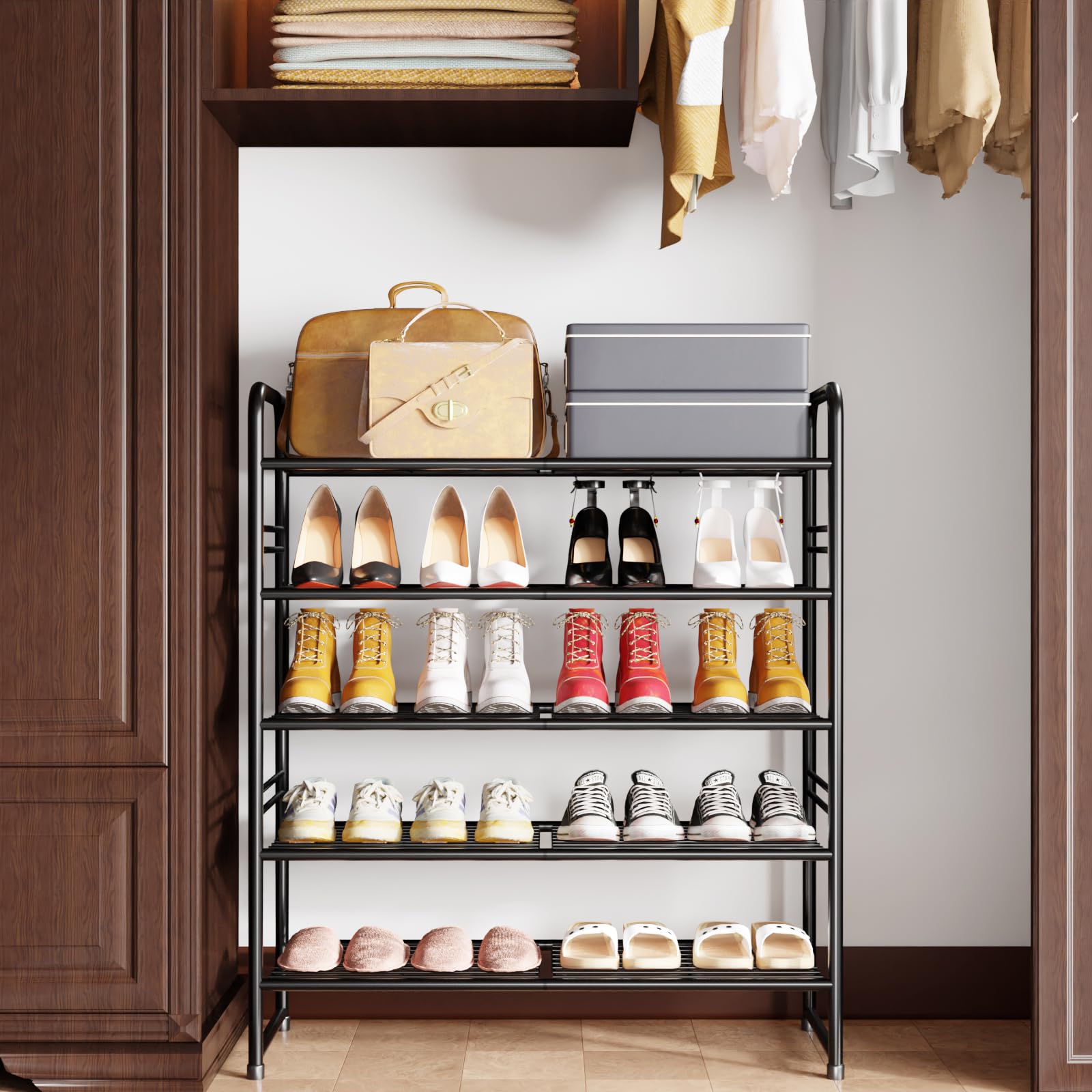 SUFAUY easy assembly emphasizes quick tool-free shelf clipping