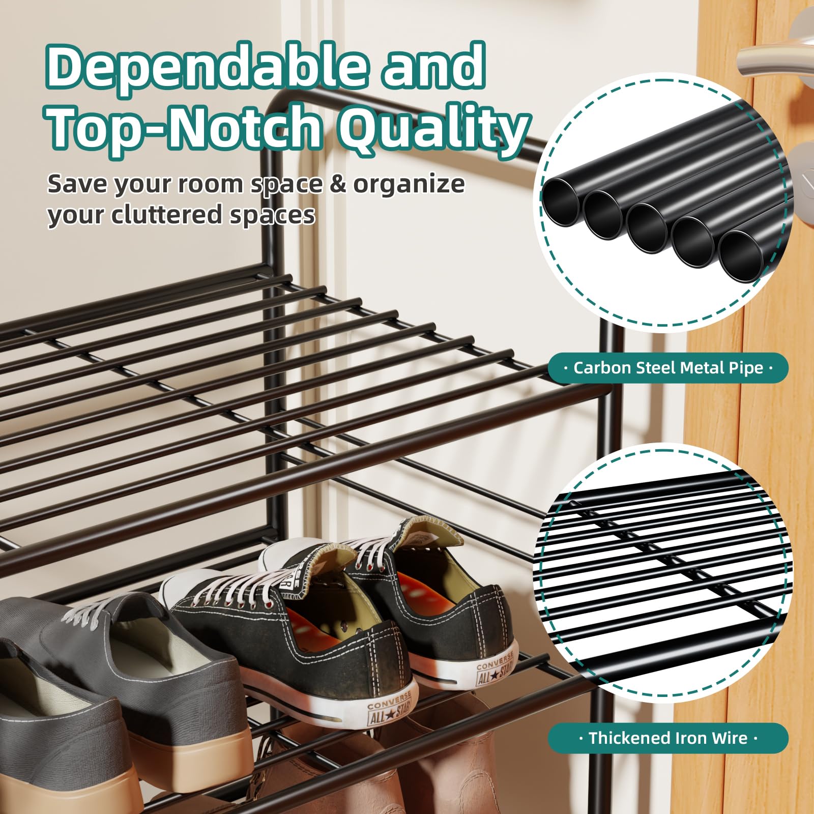 SUFAUY ideal entryway storage for shoes, boots, and sandals.