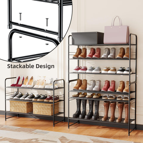 SUFAUY durable metal construction supports heavy shoe pairs securely.