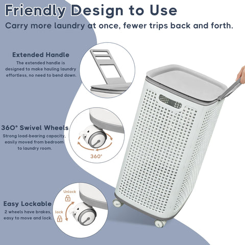 Sufdari 90L basket is waterproof and ventilated for breathable laundry.