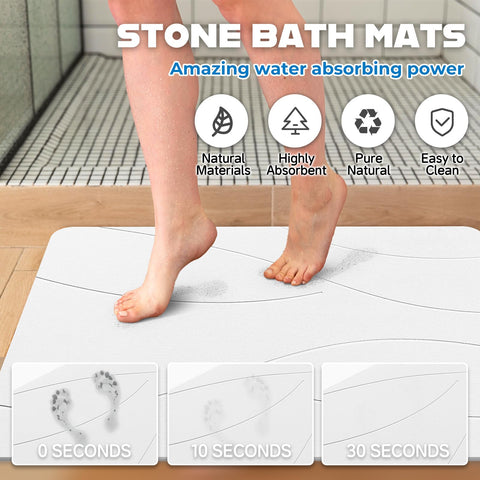 SUFOR diatomaceous earth mat demonstrates superior absorbency on wet floors.